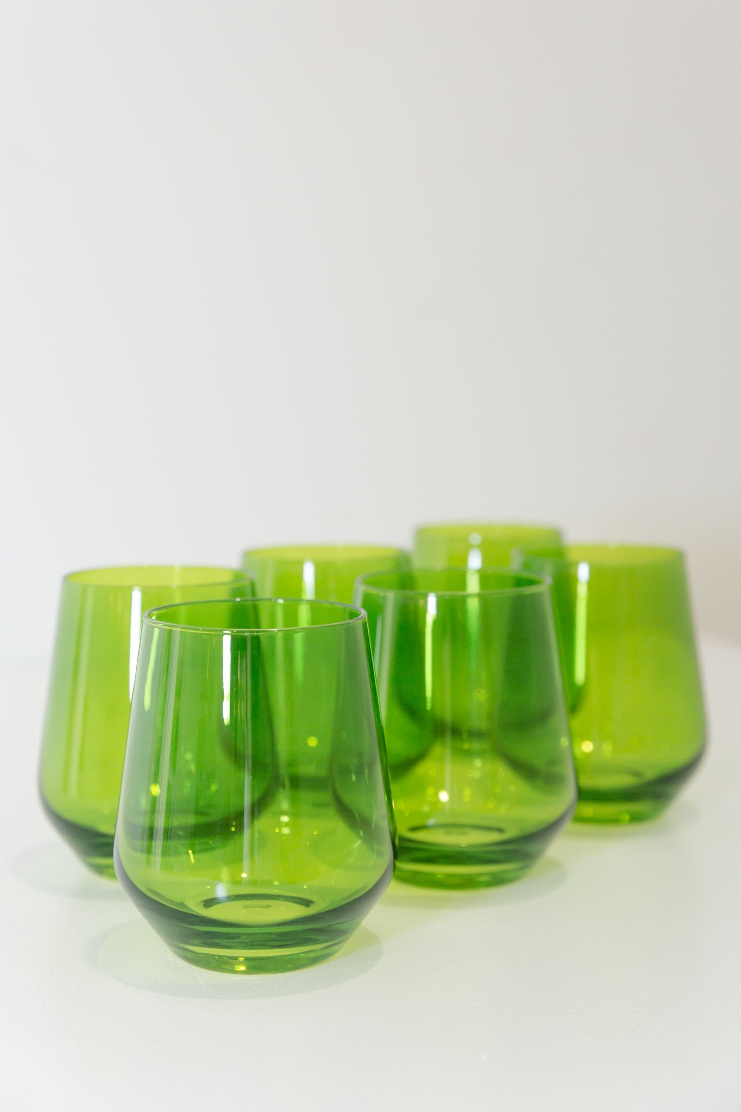 Estelle Colored Wine Stemless - Set of 2 {Forest Green}