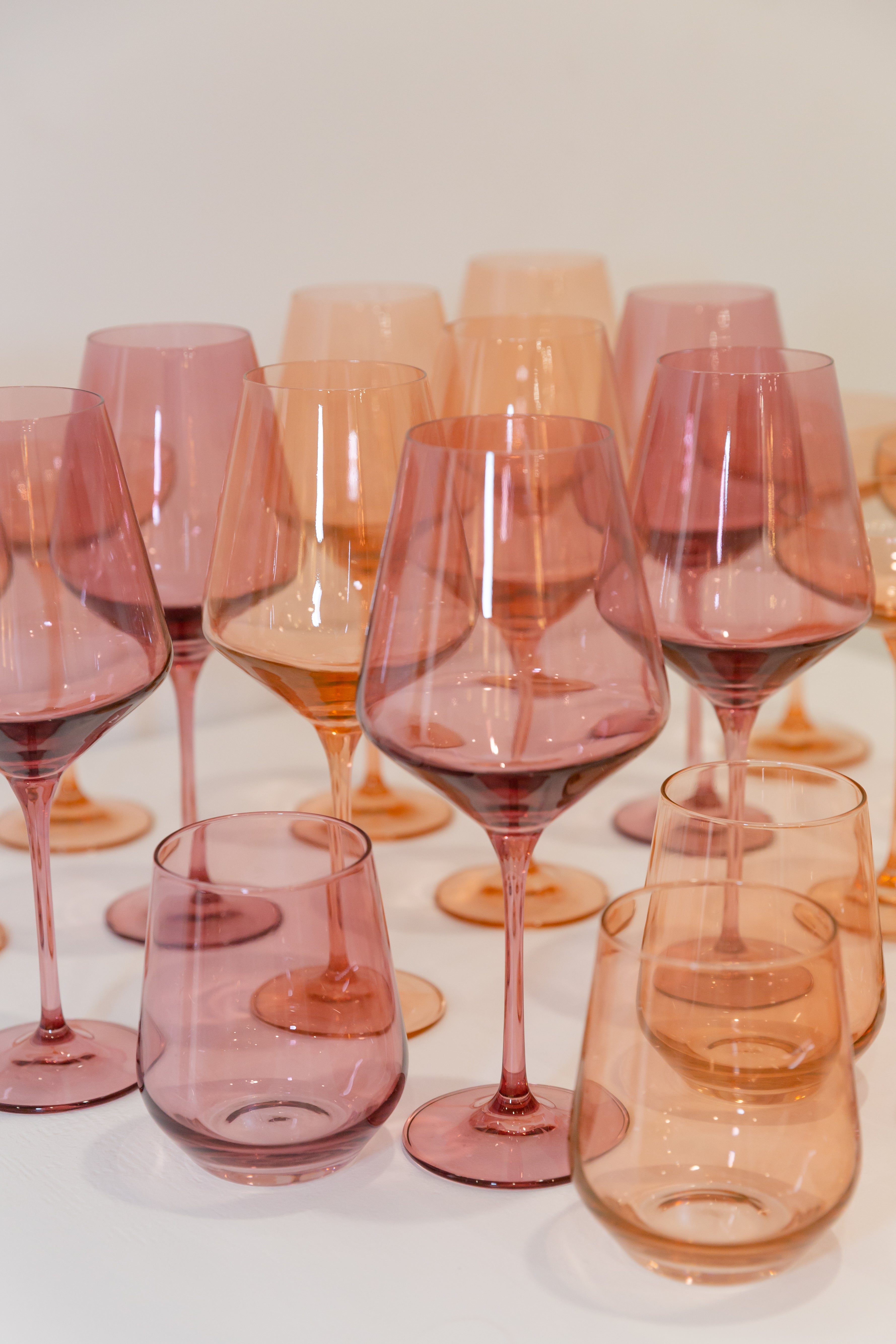 Estelle Colored Wine Stemware - Set of 6 {Rose}
