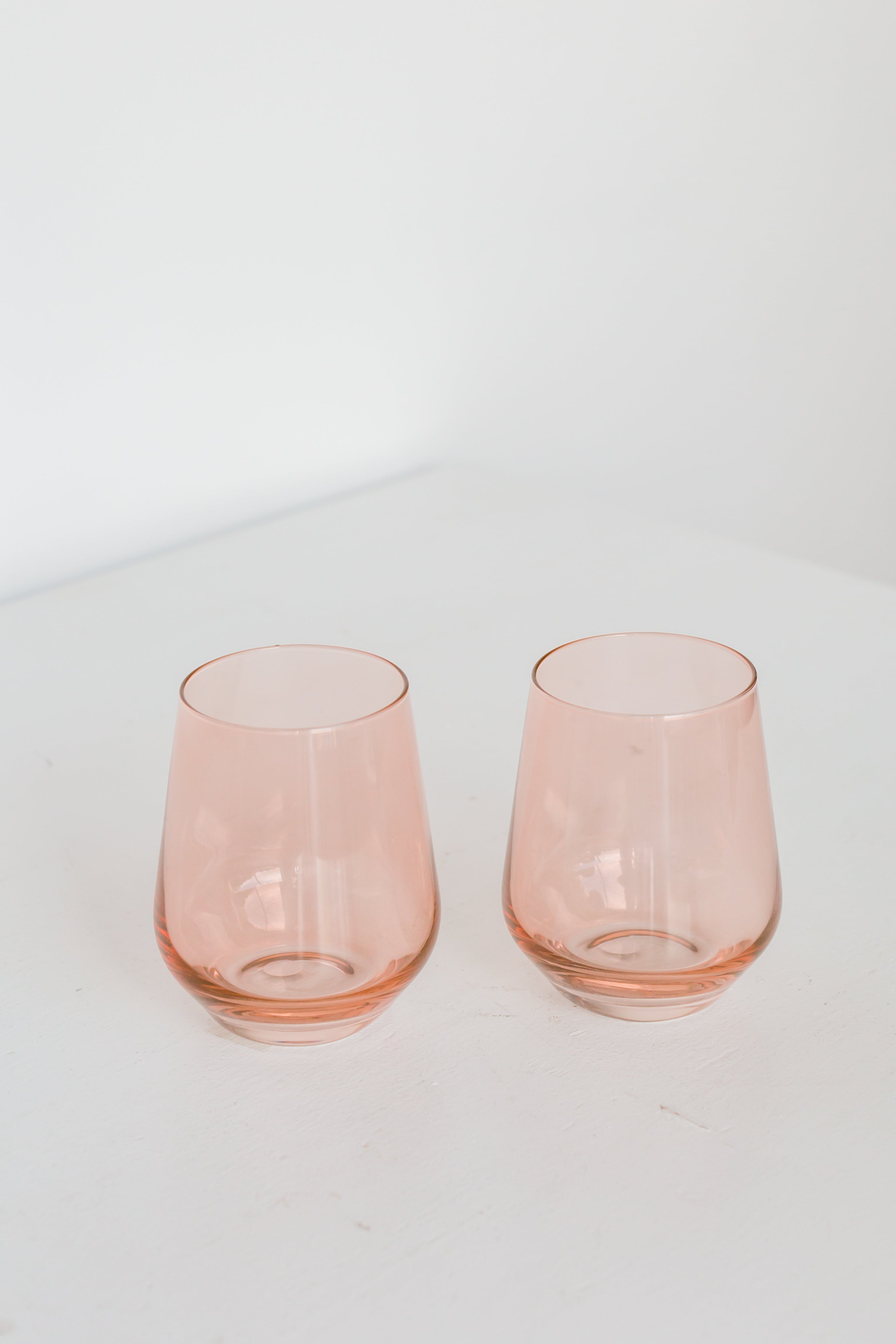 Estelle Colored Wine Stemless - Set of 2- Peach Fuzz {Our Coral Peach