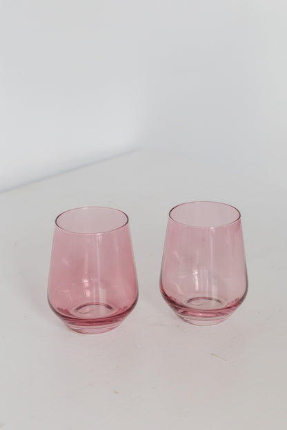 Estelle Colored Wine Stemless - Set of 2 {Rose}