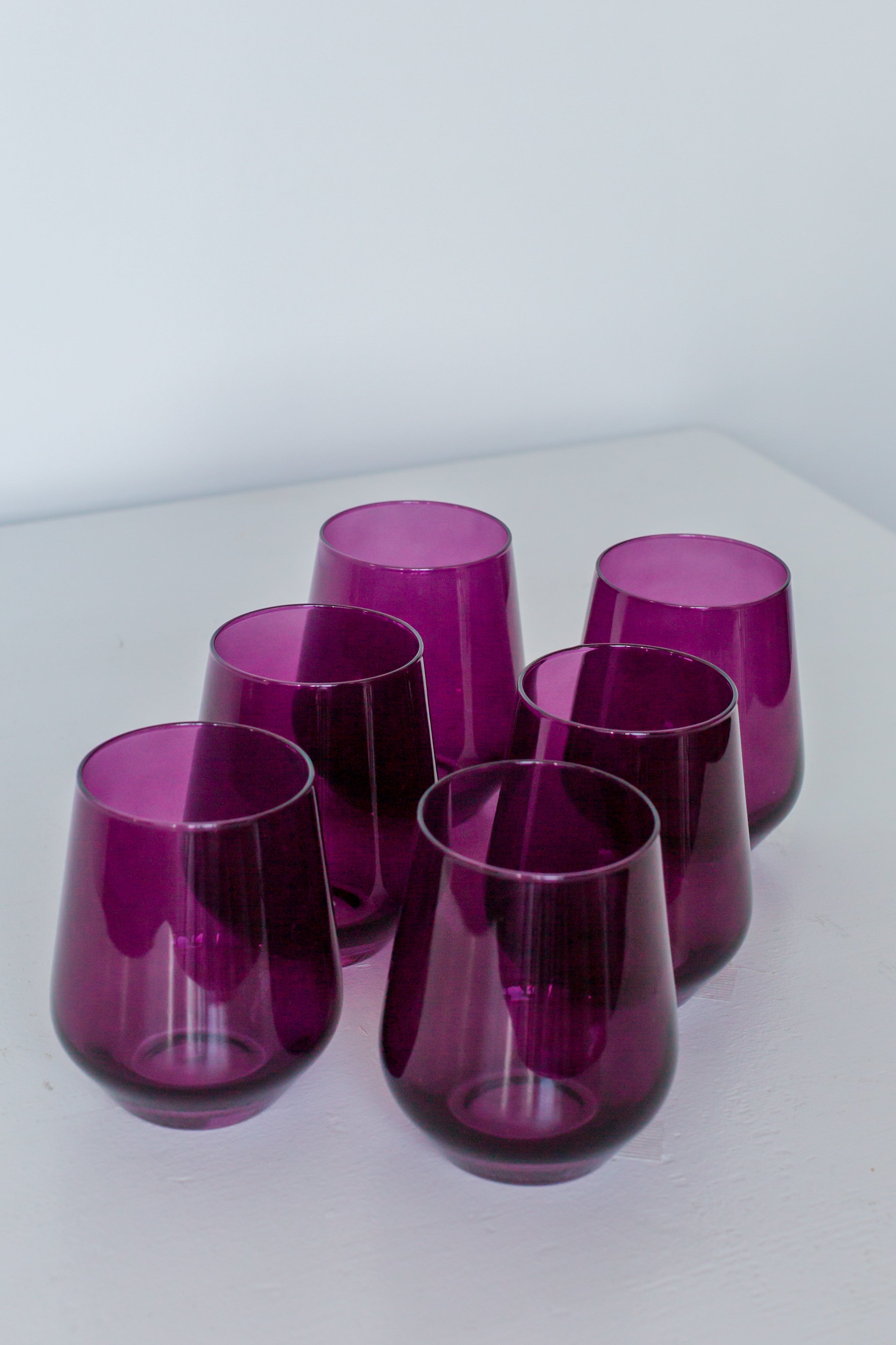 Estelle Colored Wine Stemless - Set of 6 {Amethyst}