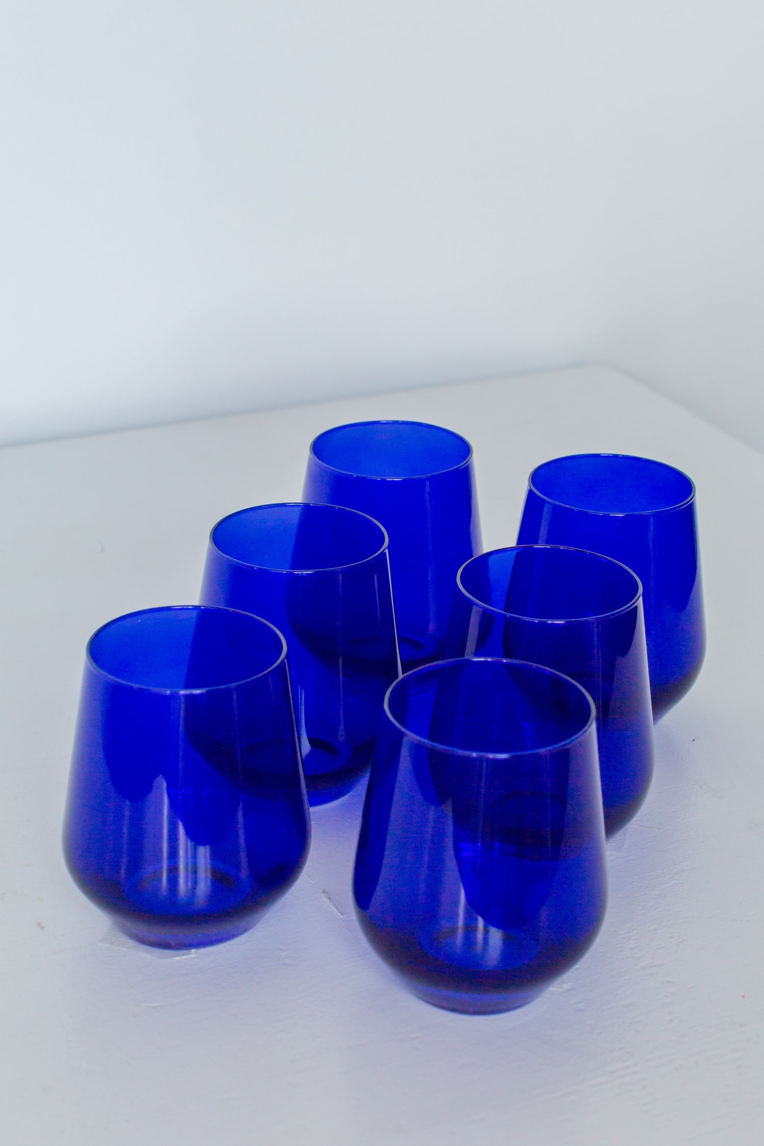 Estelle Colored Wine Stemless Set of {Royal Blue} – Estelle