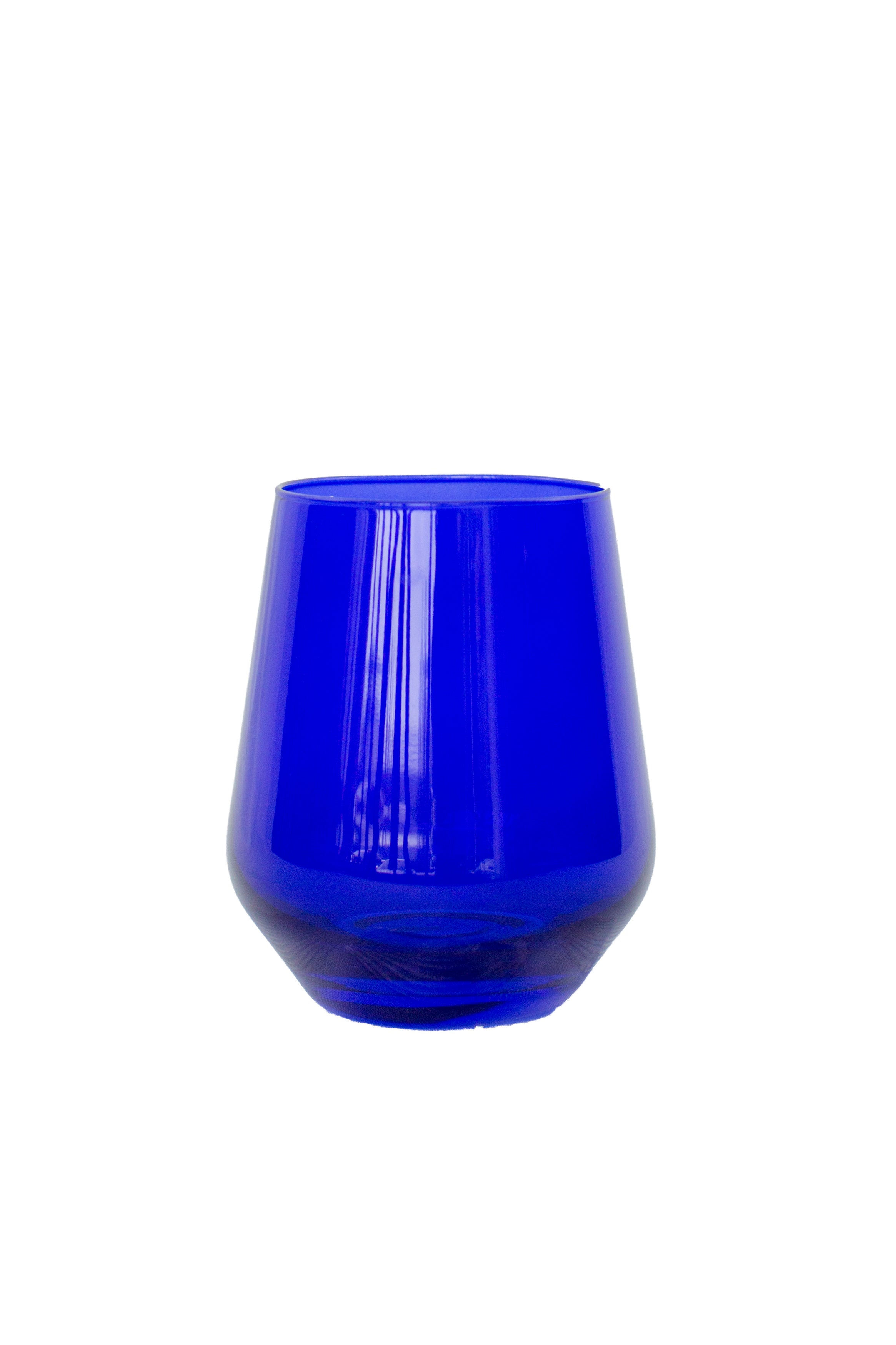 Estelle Colored Wine Stemless - Set of 6 {Royal Blue}