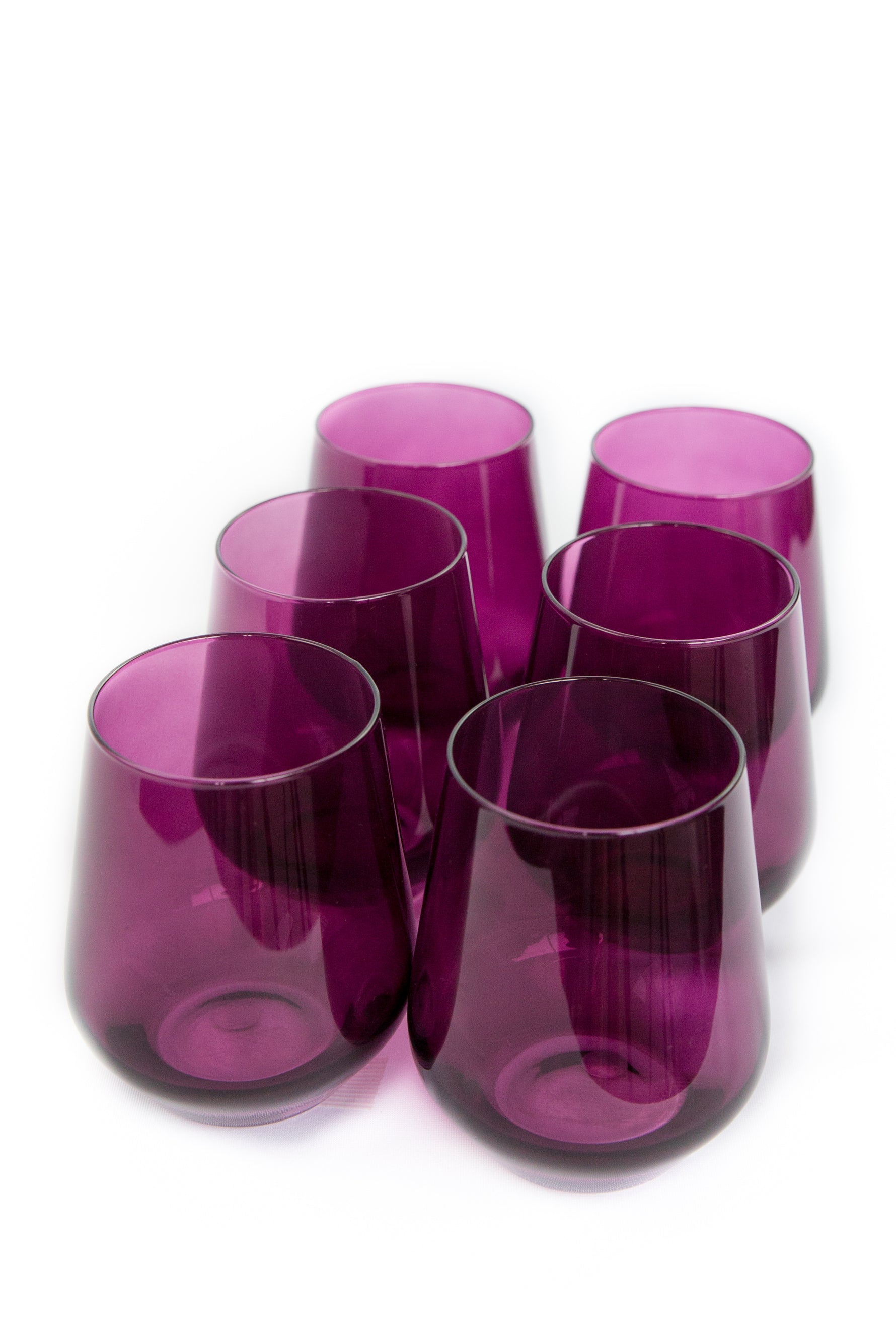 Estelle Colored Wine Stemless Set Of 6 Amethyst Estelle Colored Glass 4668