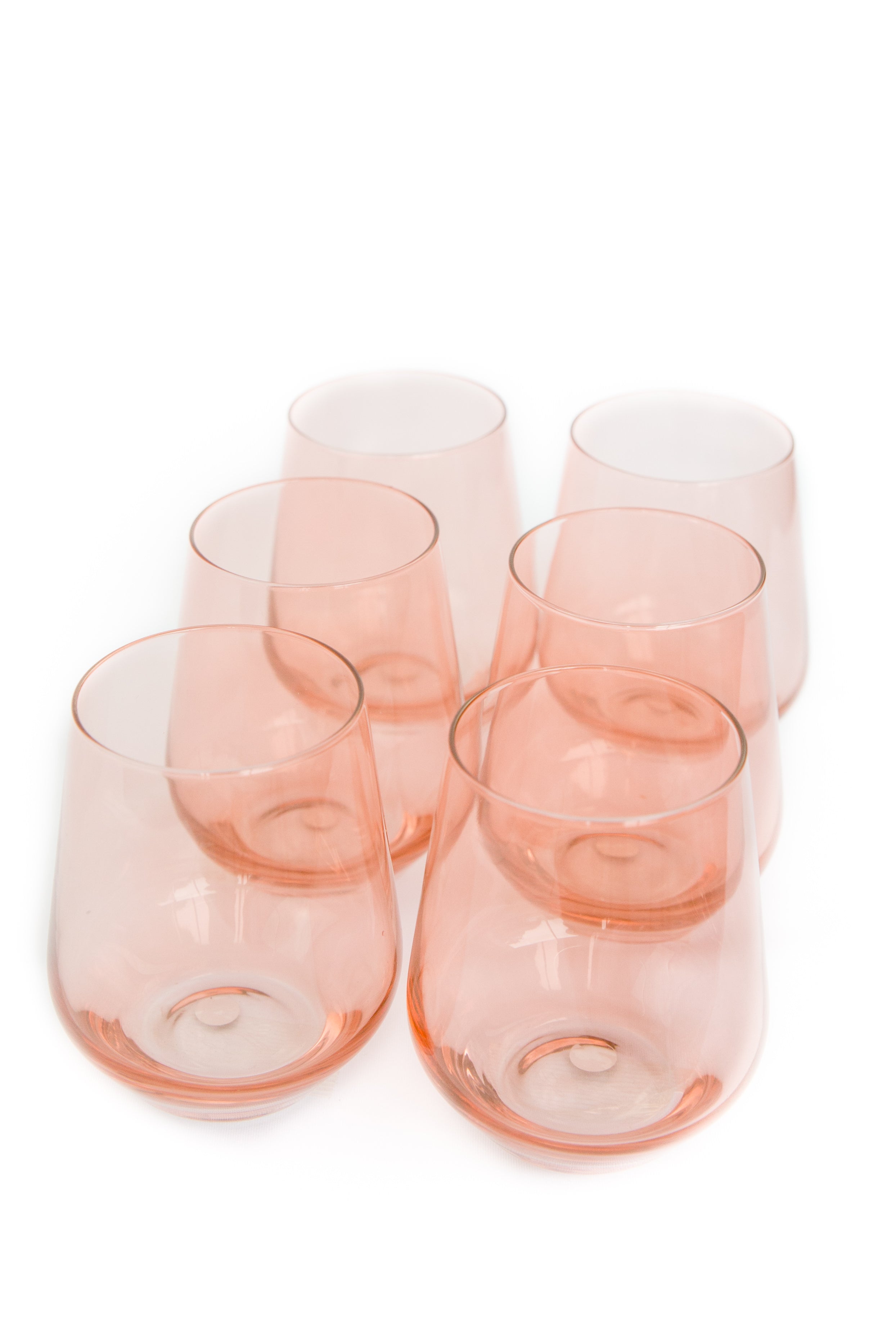 Estelle Colored Wine Stemless - Set of 6 {Blush Pink}