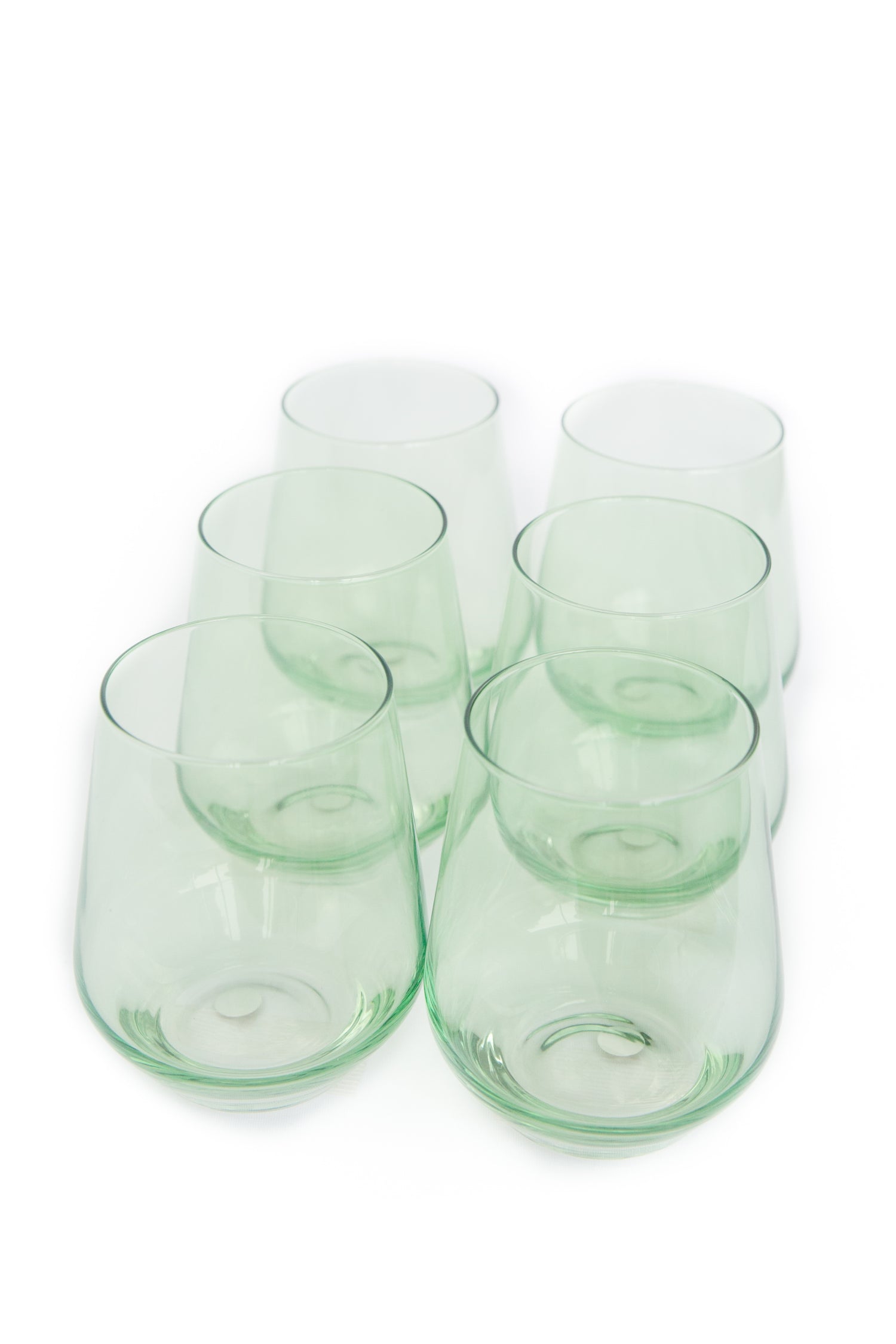 Estelle Colored Wine Stemless - Set of 6 {Mint Green}