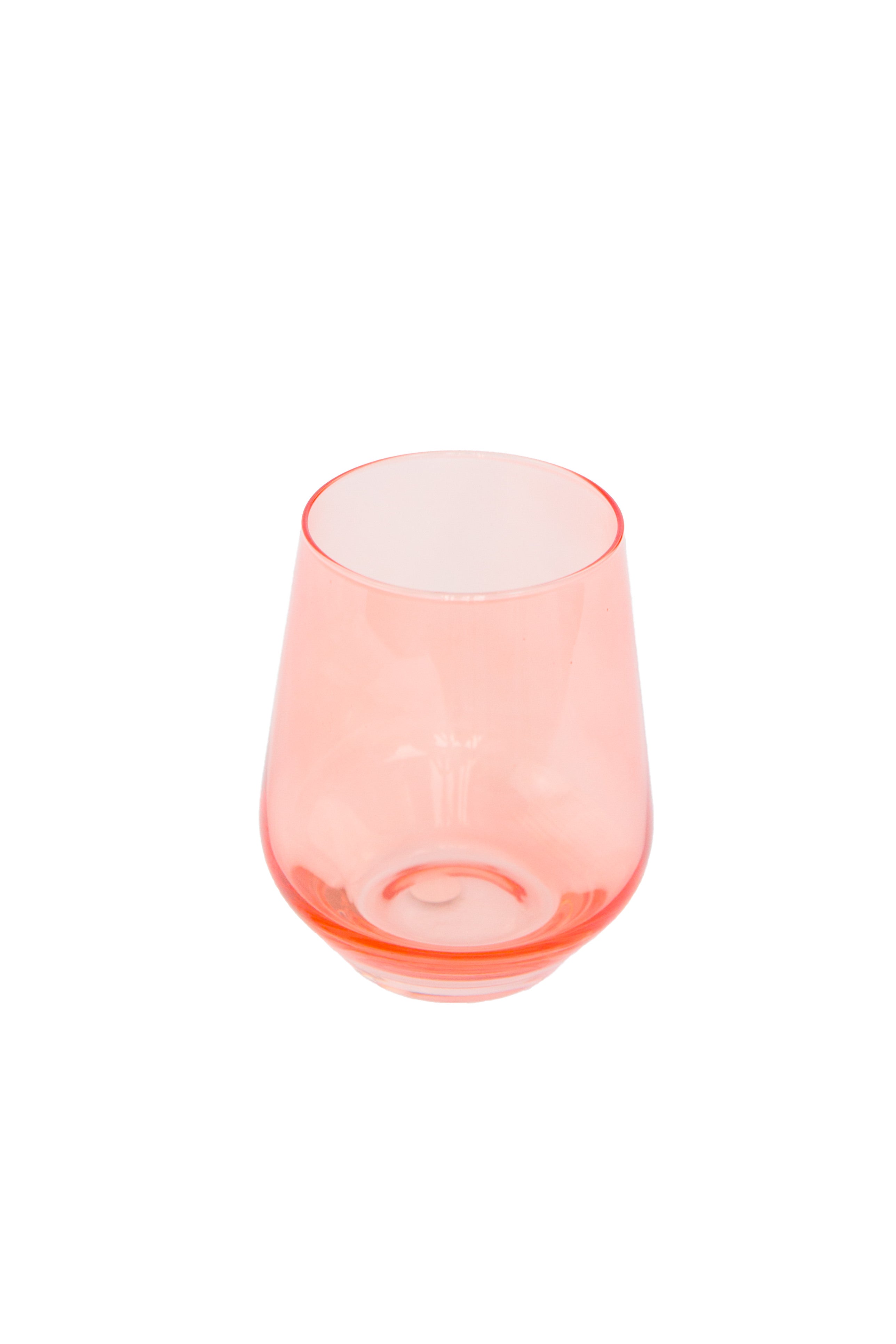 Estelle Colored Wine Stemless - Set of 2- Peach Fuzz {Our Coral Peach Pink}