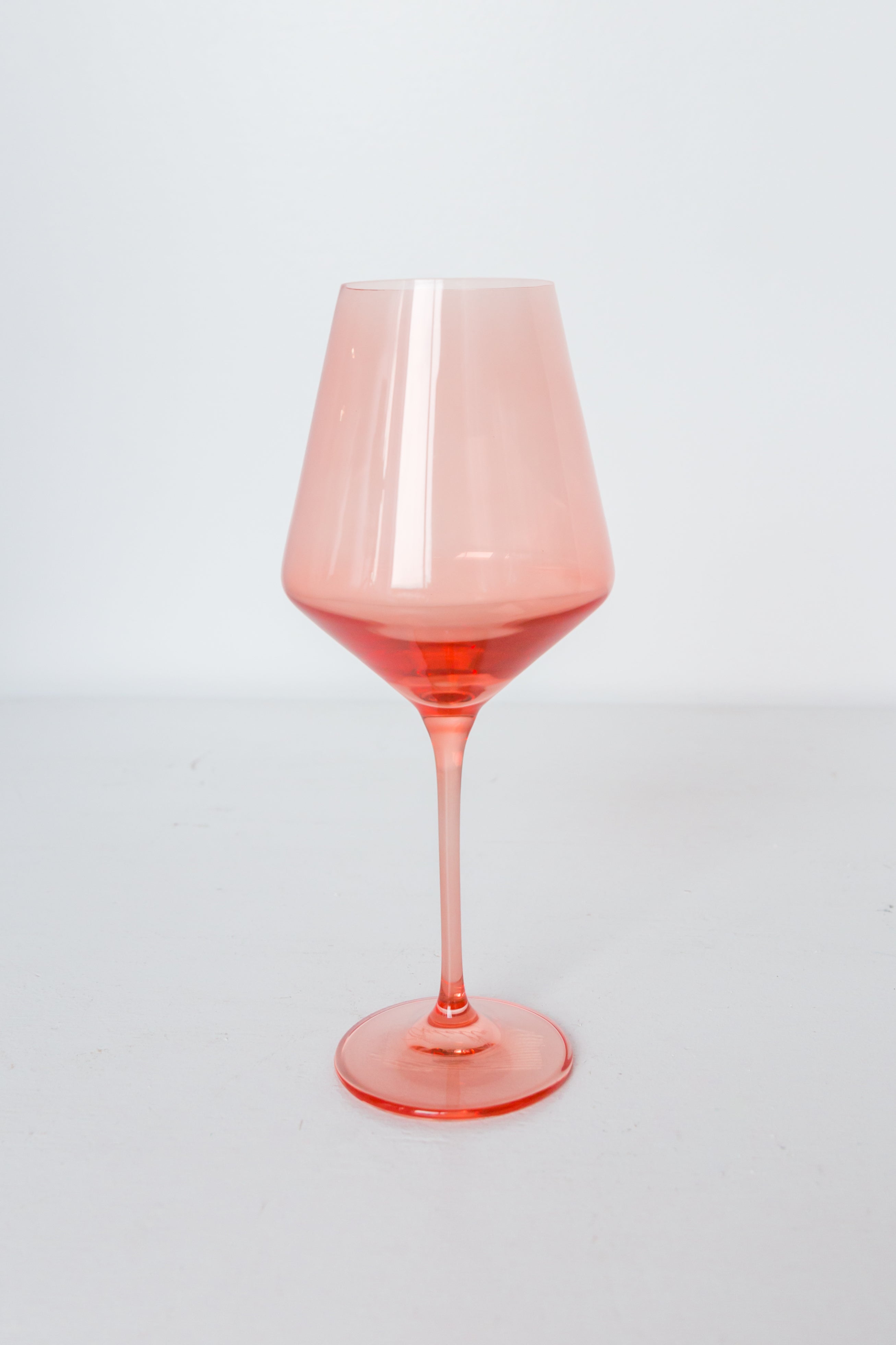 Estelle Colored Wine Stemware - Set of 6- Peach Fuzz {Our Coral Peach Pink}