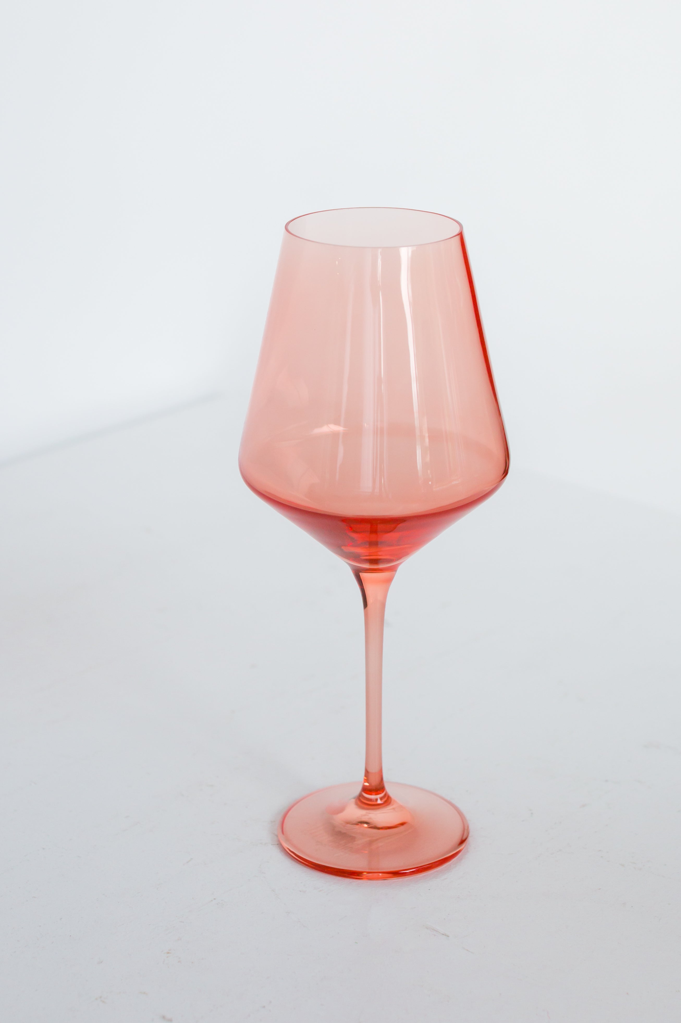 Estelle Colored Wine Stemware - Set of 2- Peach Fuzz {Our Coral Peach Pink}
