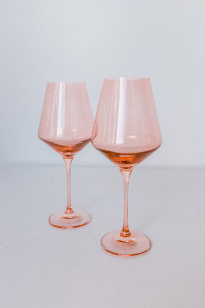 Estelle Colored Glass Hand-Blown Wine Glass 2-Piece Set