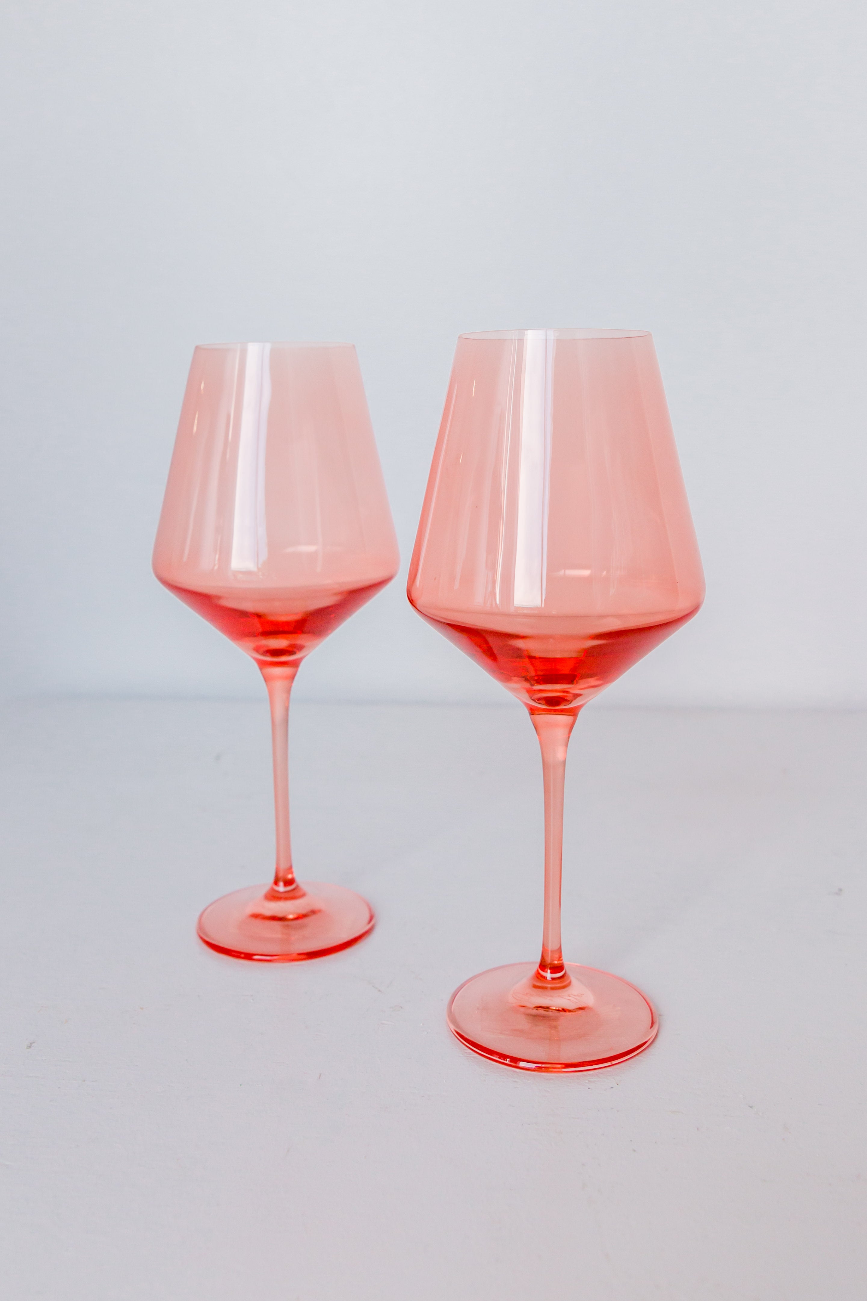 Estelle Colored Wine Stemware - Set of 6- Peach Fuzz {Our Coral Peach Pink}