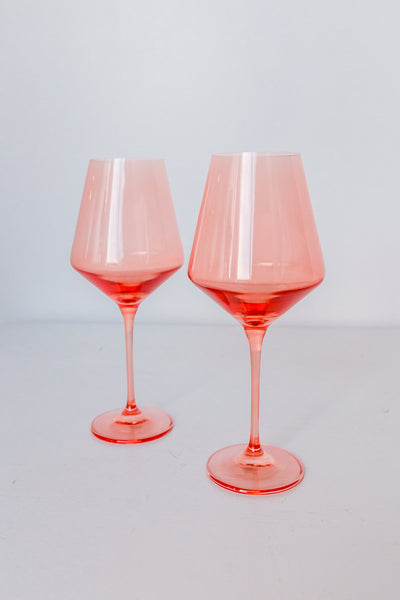 Coral & Fuchsia Colored Wine Glassware | Set of 2 | Large 16 oz Stemless  Glasses, Coral Peach Pink I…See more Coral & Fuchsia Colored Wine Glassware  