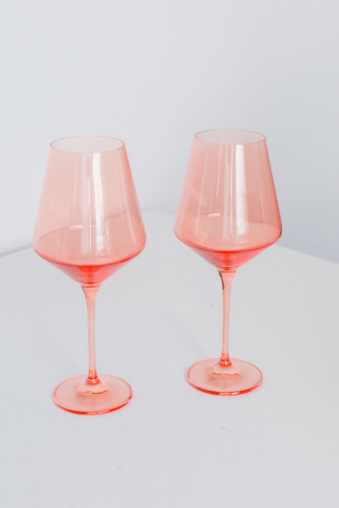 Estelle Colored Wine Stemware - Set of 2- Peach Fuzz {Our Coral Peach Pink}