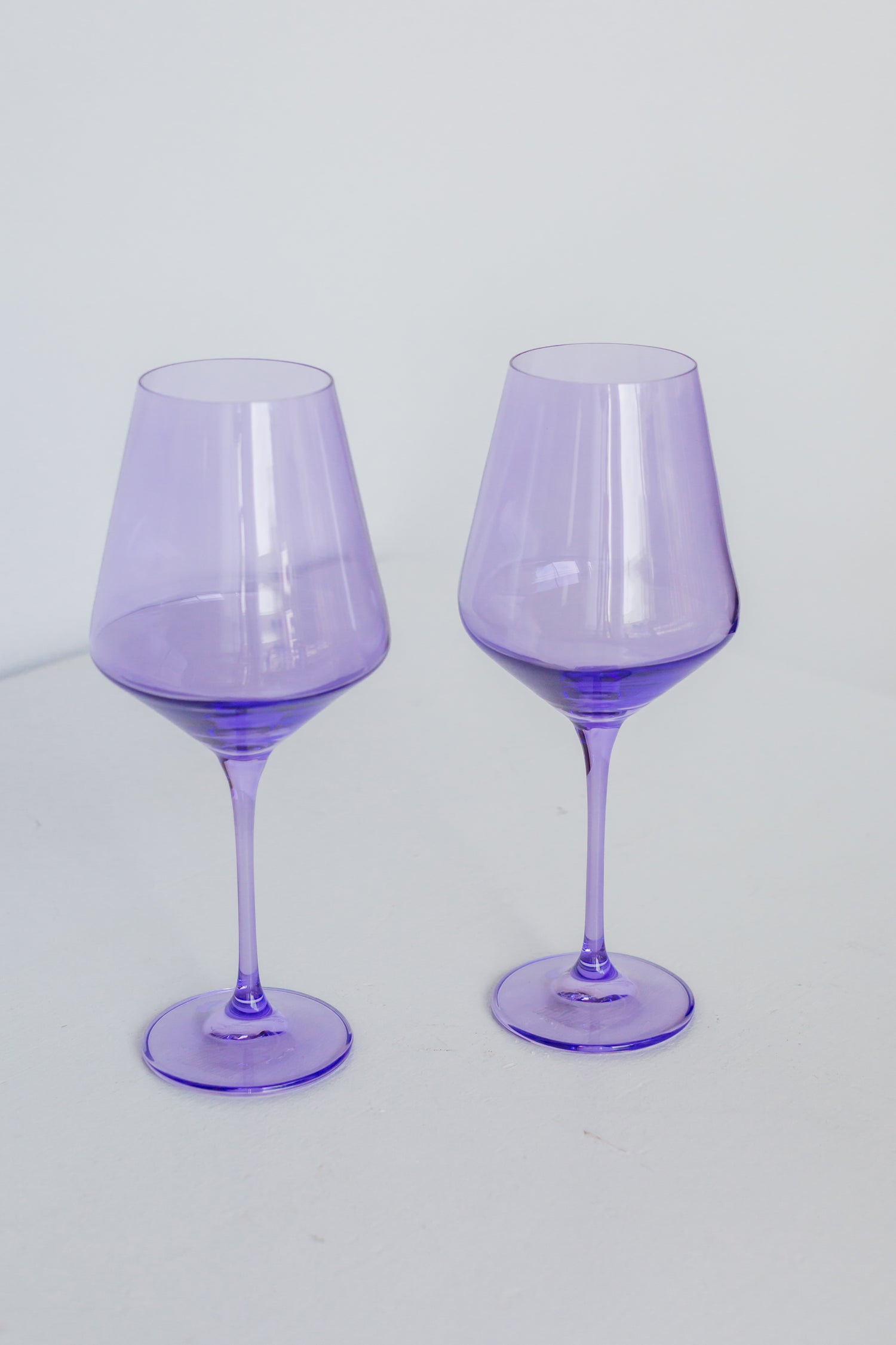 lavender wine glasses Estelle Colored Glass Set of 2 Stem Wine Glasses