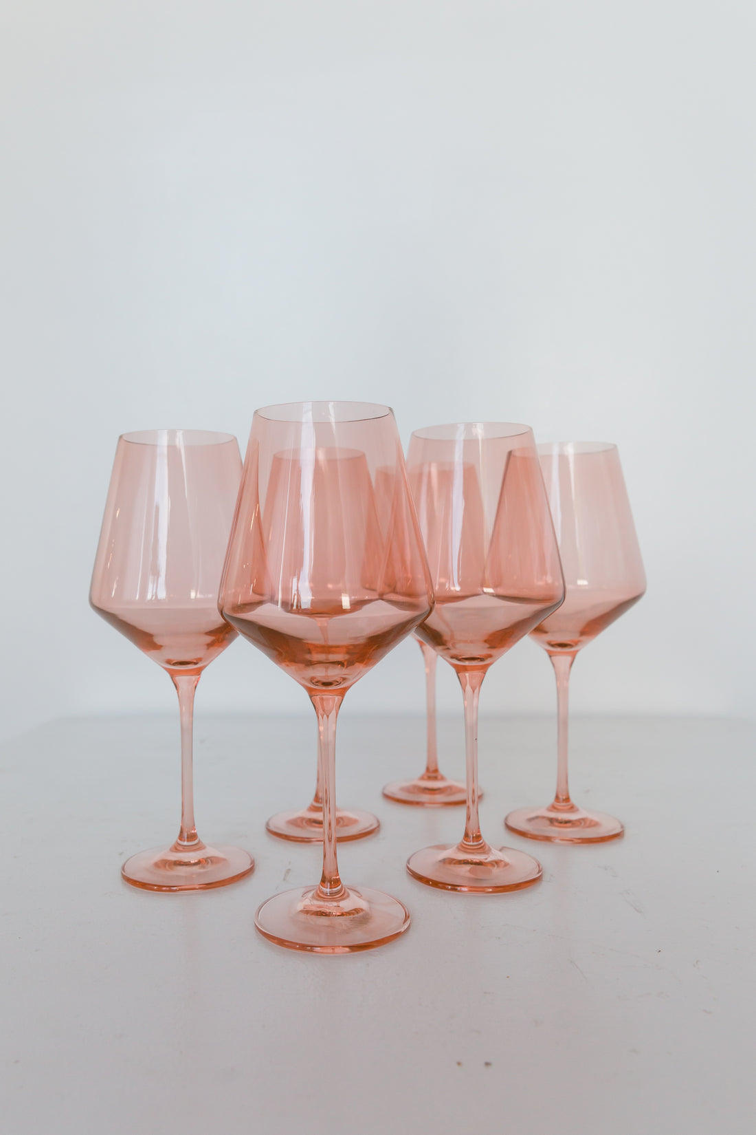 Estelle Colored Wine Stemware - Set of 6 {Blush Pink}