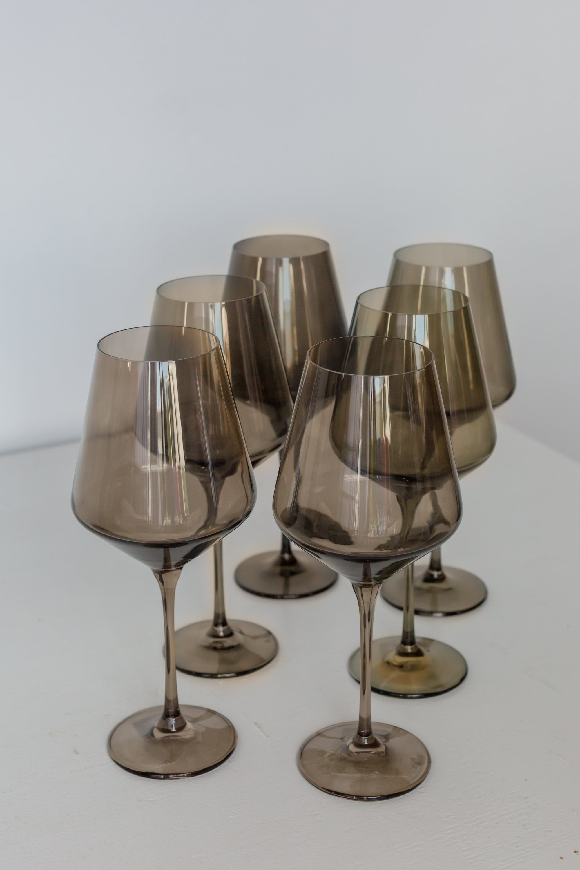 Estelle Colored Wine Stemware Set of 6 {Gray Smoke} Estelle Colored