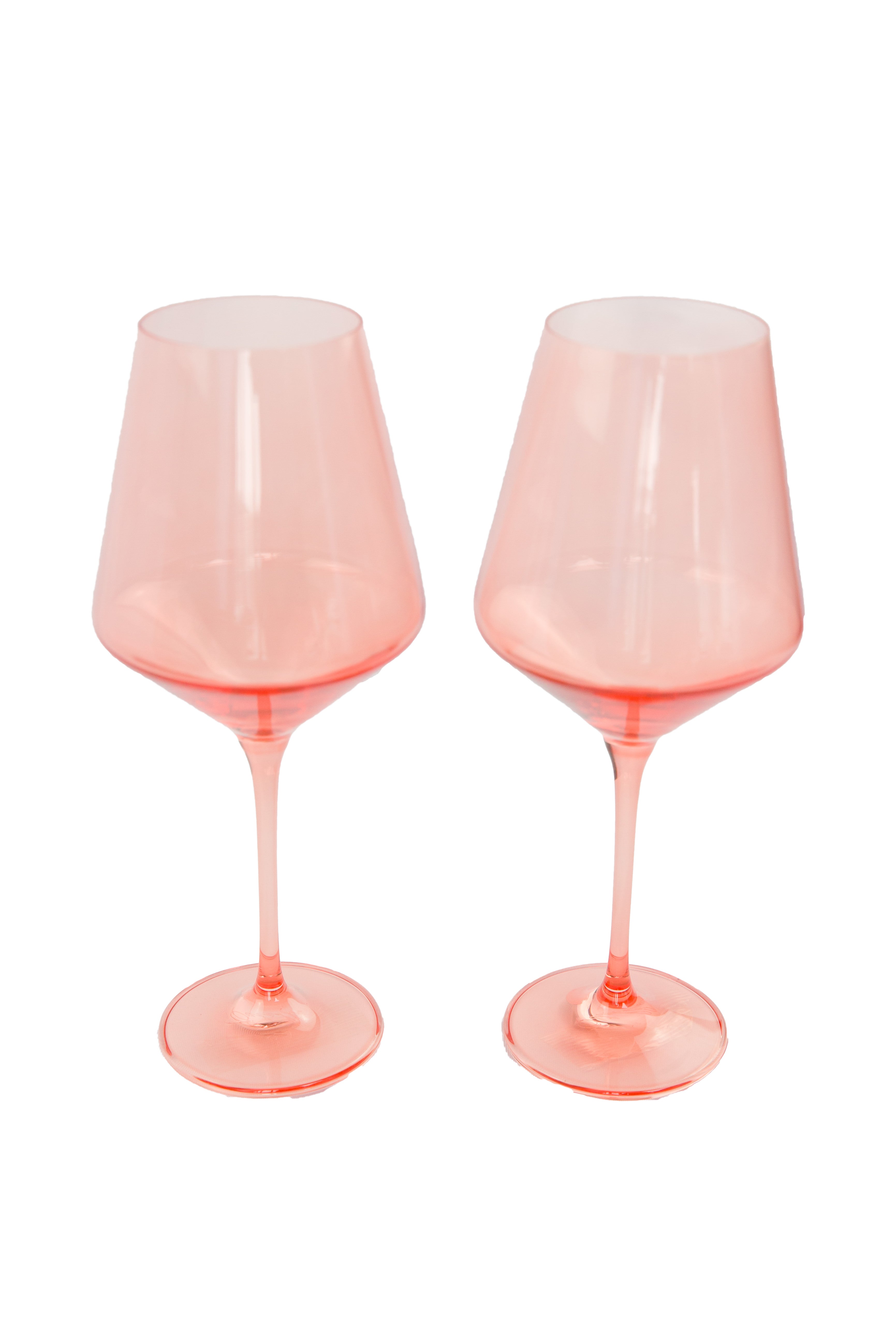 Estelle Colored Wine Stemware - Set of 2 {Coral Peach Pink}