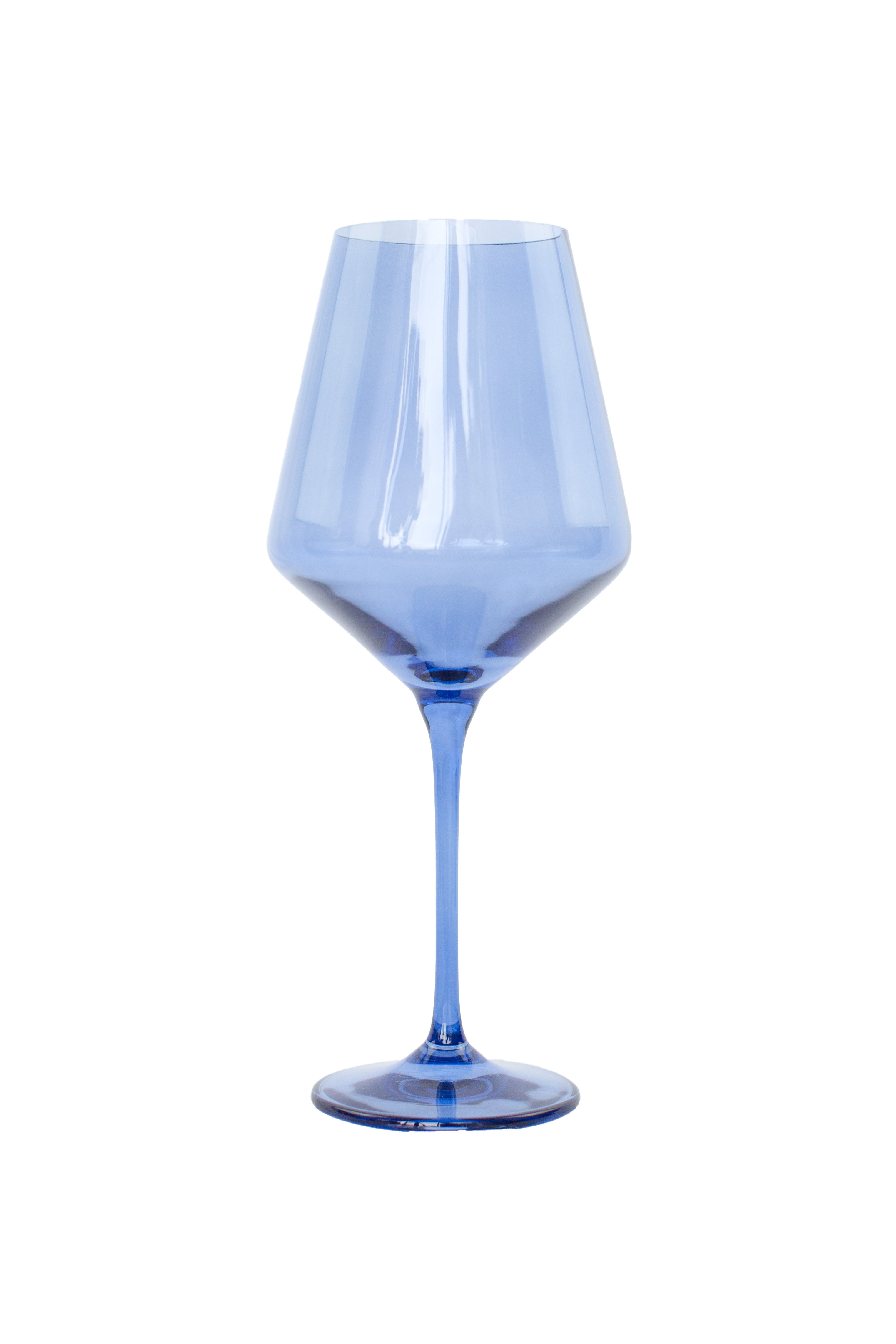 Cobalt blue hand-blown wine store glass set of six